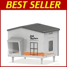 Large Outdoor Feral Cat Shelter with Heater - 21.6 16.9 17.5