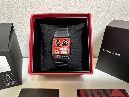 Citizen Cal.8989 Prelude Honda Boîte Rouge Noir Quartz Montre Hommes Auth Works - Photo 2 sur 3