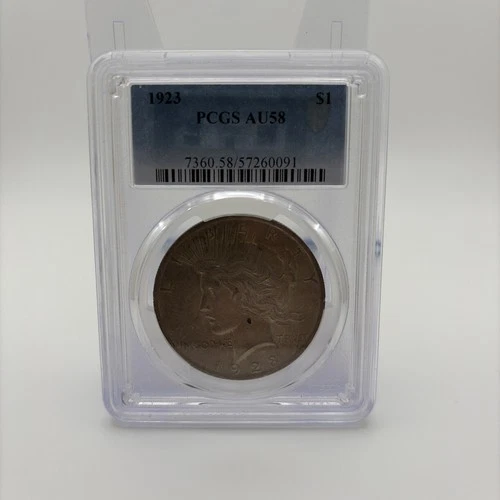 1923 Peace Silver Dollar - PCGS AU58 - 90% Silver