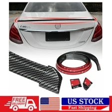 4.9ft 3D Carbon Fiber Car Rear Wing Lip Spoiler Tail Trunk Roof Trim Universal