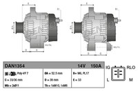 Lichtmaschine Generator Lima Denso DAN1354 FüR Lexus IS GS 150A 14V 2 250 GSE20