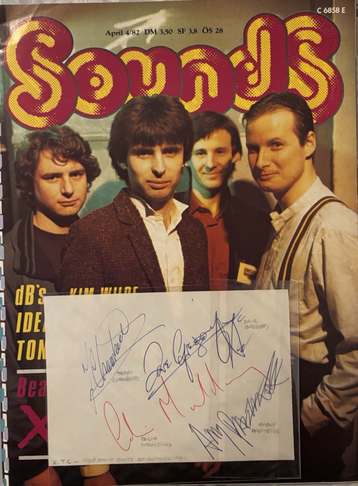 XTC Autographs With C.O.A From 1981 , Including German Magazine From 1982
