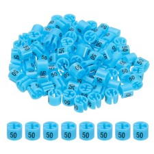 100 Pcs Clothes Hanger Marker Number 50 Tag Fit 3mm Rod Garment Size Tag Blue