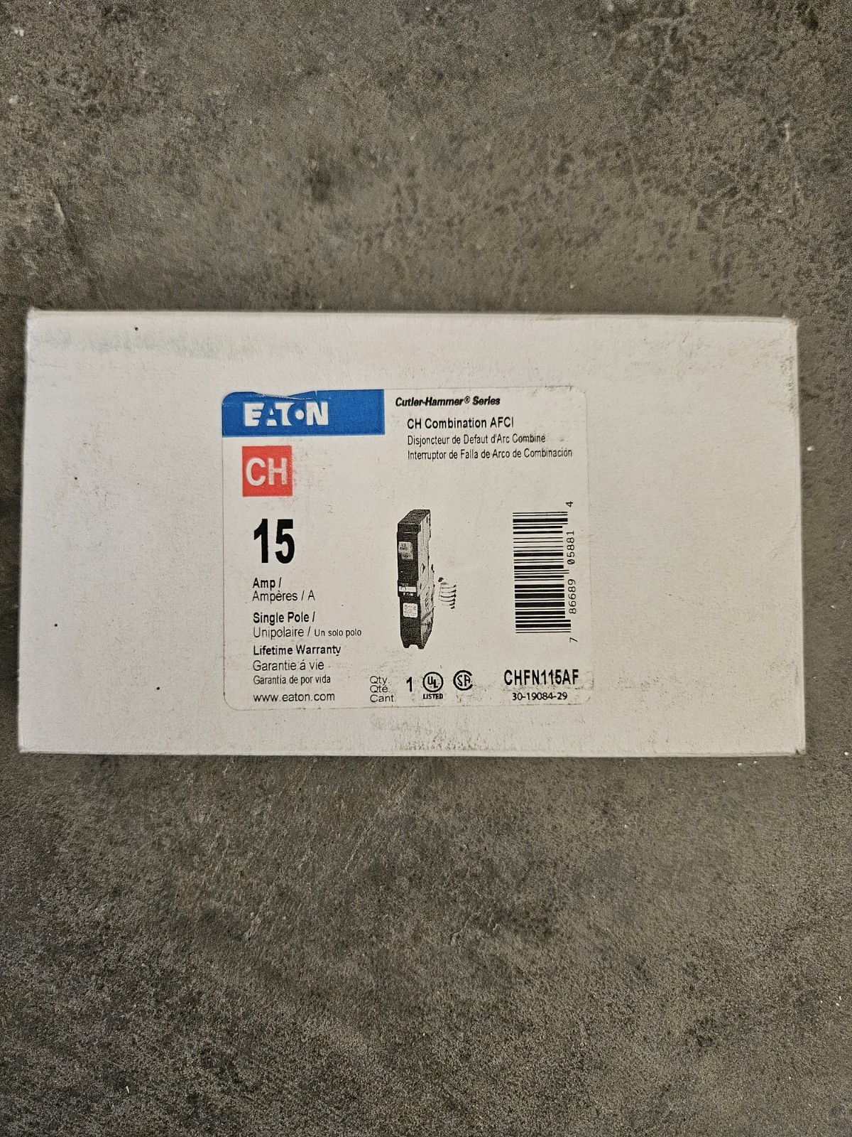 Eaton 15Amp 120V Single Pole Circuit Breaker CHFN115AF