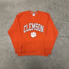 Vintage Y2K Russell Athletic Clemson University Orange Sweatshirt Mens Medium  