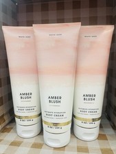 3 BATH  BODY WORKS AMBER BLUSH ULTIMATE HYDRATION CREAM LOTION 8OZ WHITE BARN