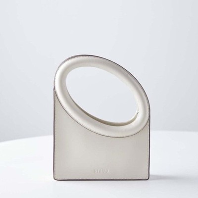 STAUD Limone leather Mini Tote Bag  Purse in Cream NWT