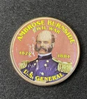 Colorized Kennedy Half Dollar Civil War Ambrose Burnside Free Shipping