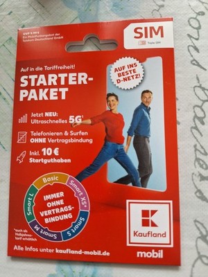 Kaufland Mobil SIM Karte Prepaid Starterpaket incl. 10  Startguthaben