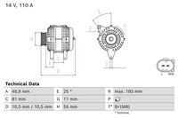 Bosch Generator FüR Fiat Ducato Bus 250 150 Multijet 2.3 D 110 250_ 290_ 130