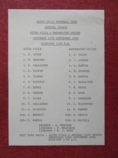 ASTON VILLA v MANCHESTER UTD | 1986/1987 | RESERVES | 13 SEP 1986 | UK FREEPOST