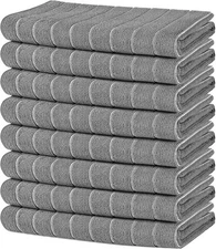 AIDEA Microfiber Kitchen Towels-8Pack, 25”x15”, Grey 