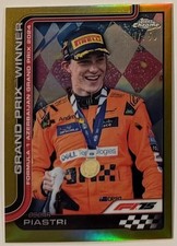 2025 Topps Chrome F1 Oscar Piastri #109 Gold Refractor /50 Grand Prix Winner