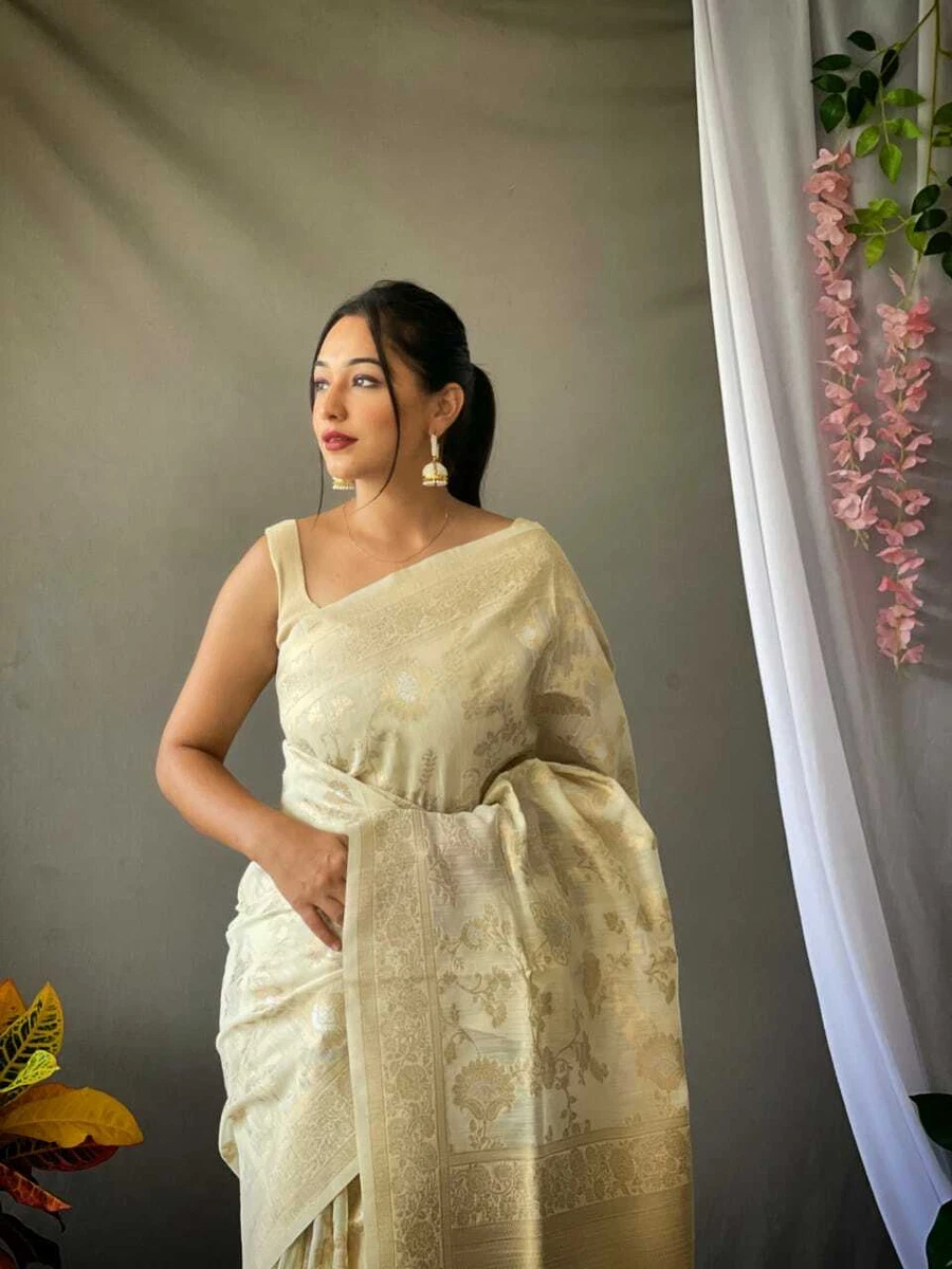 Linen party wear hot sale sarees