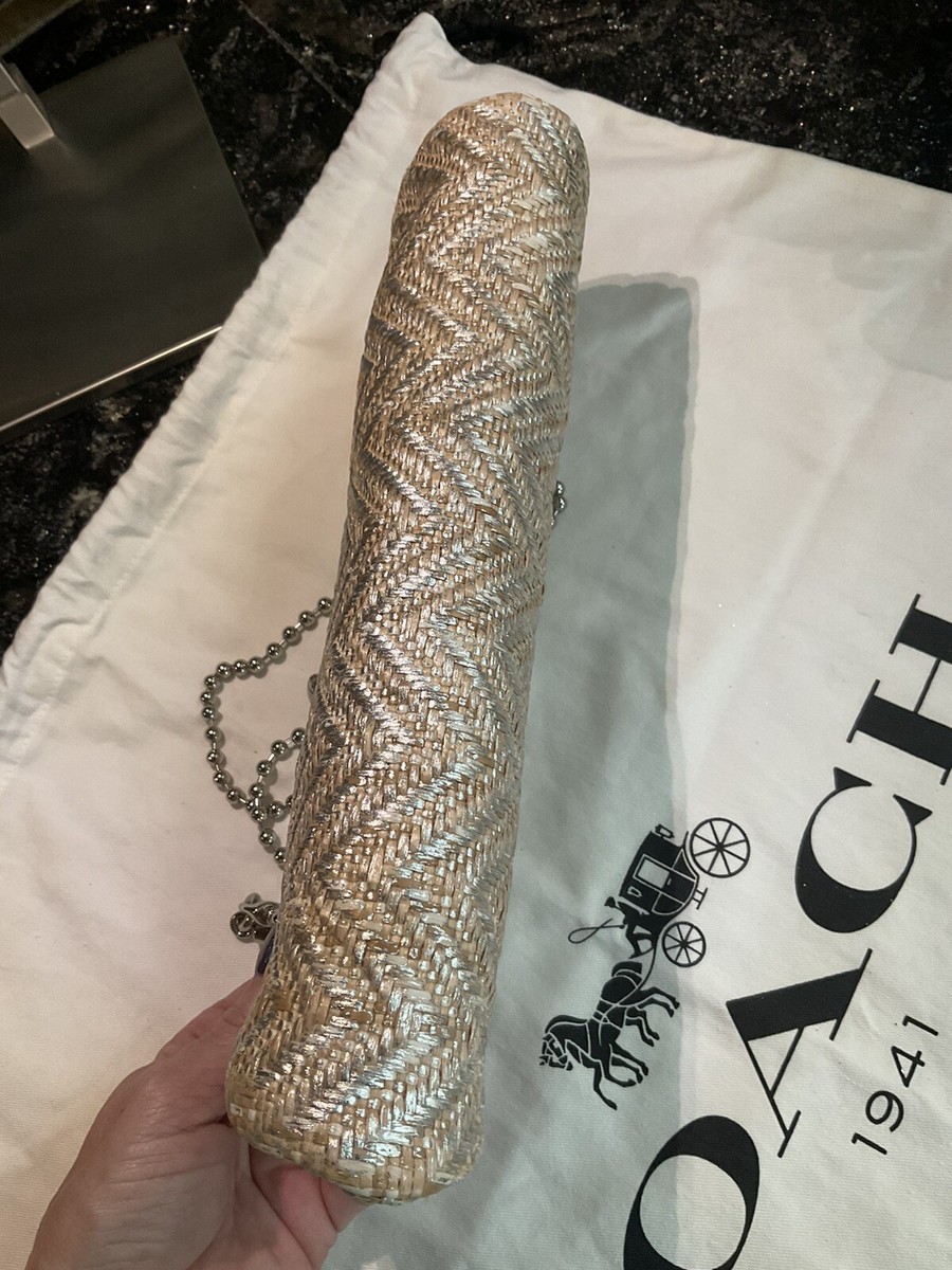 Coach 1941 Amanda Darcy Kisslock Chain Clutch Silver 13592 | eBay