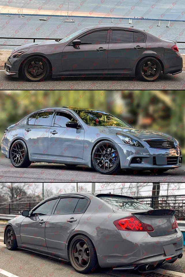 PARA 07-15 INFINITI G35 G37 SEDÁN JDM TAZA ESTILO 3D ONDULADO VENTANA VISERA PROTECTORES DE LLUVIA Foto 4 de 4