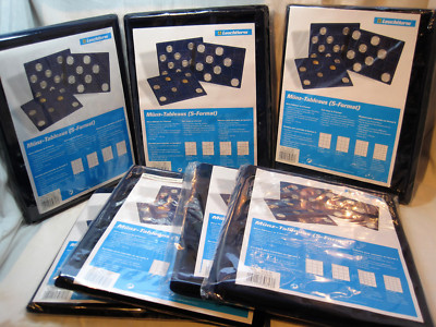 Leuchtturm Münztableaus blau 2er Pack (S-Format) zur Auswahl