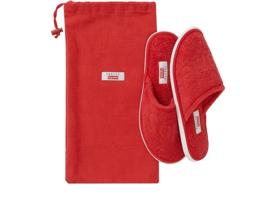 [New] Supreme Frette Slippers Red US8/10