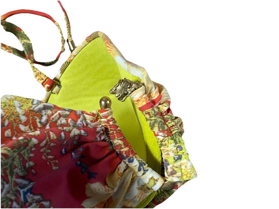 Top de bikini de diseñador Natori con acento de metal único coral naranja 32DD 34D 36C 38B Foto 3 de 4