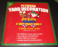 Plywood Yard Decoration CANDY CANE TRAIN Jigsaw Pattern Christmas Holiday 39x34