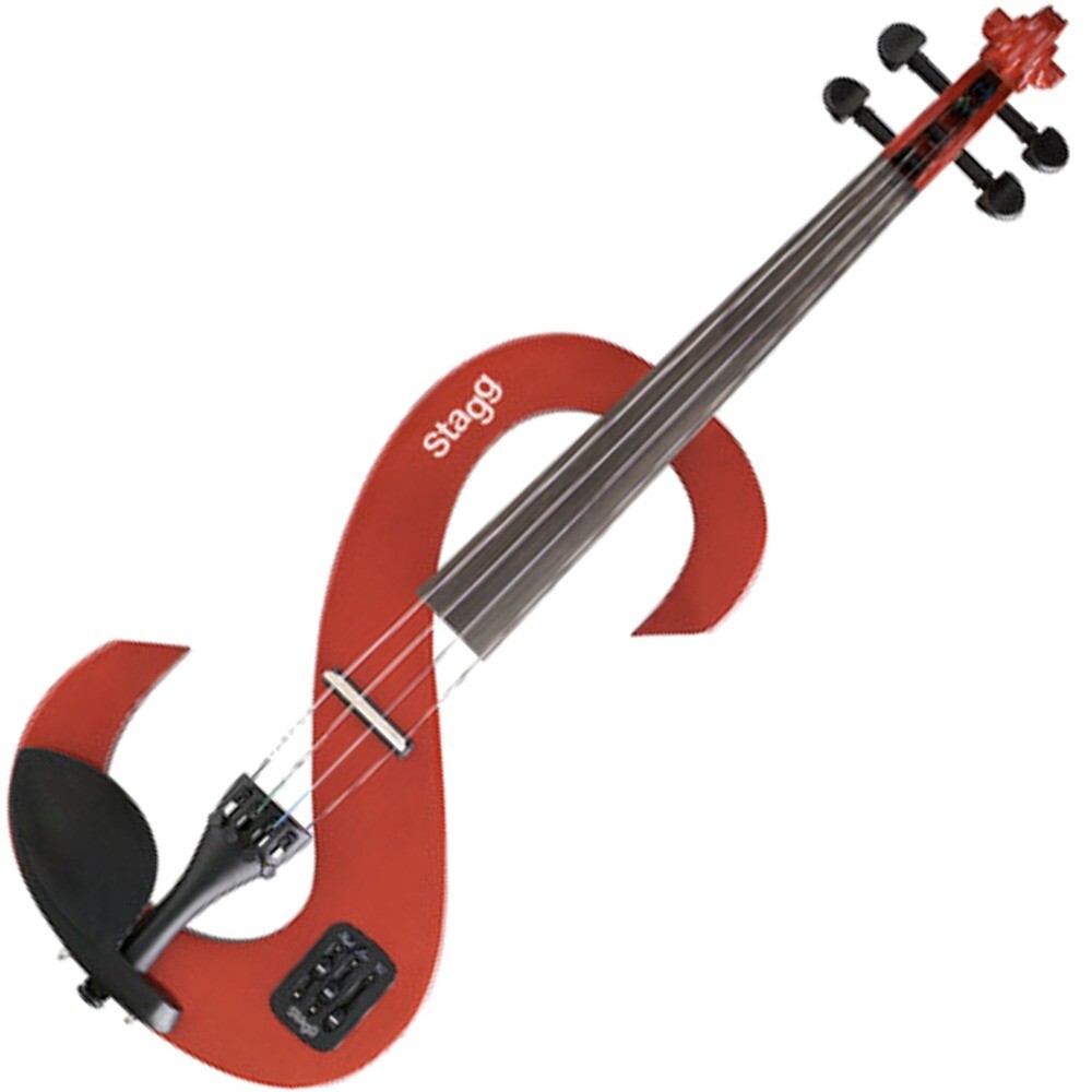 STAGG Evn 4/4 Electric Violin Set With Sshaped Metallic Red Electric Violin eBay