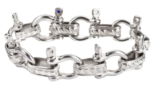 Men s Large Stainless Steel Shackle Bracelet 2