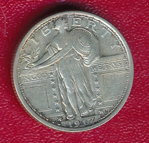 1917 TYPE 1 STANDING LIBERTY SILVER QUARTER **NICELY CIRCULATED** FREE SHIP!!