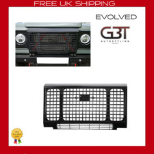 HERITAGE STYLE FRONT GRILLE GLOSS BLACK FOR LAND ROVER DEFENDER 90/110 UK STOCK