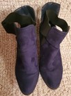 WOMEN'S BLUE SUEDE 2 1/2" HEELS SIZE 8M CLOSED TOE SHOES - PRE OWNED — photo 2