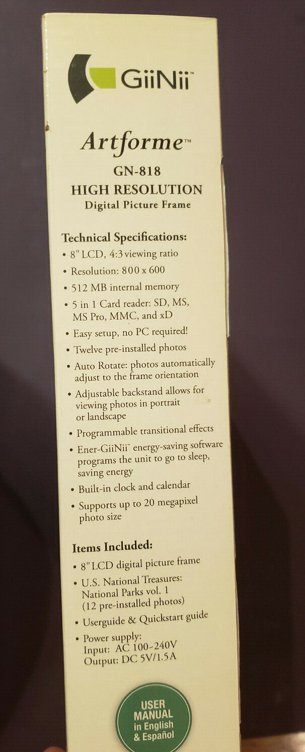GN818 8" Giinii Digital Picture Frame eBay