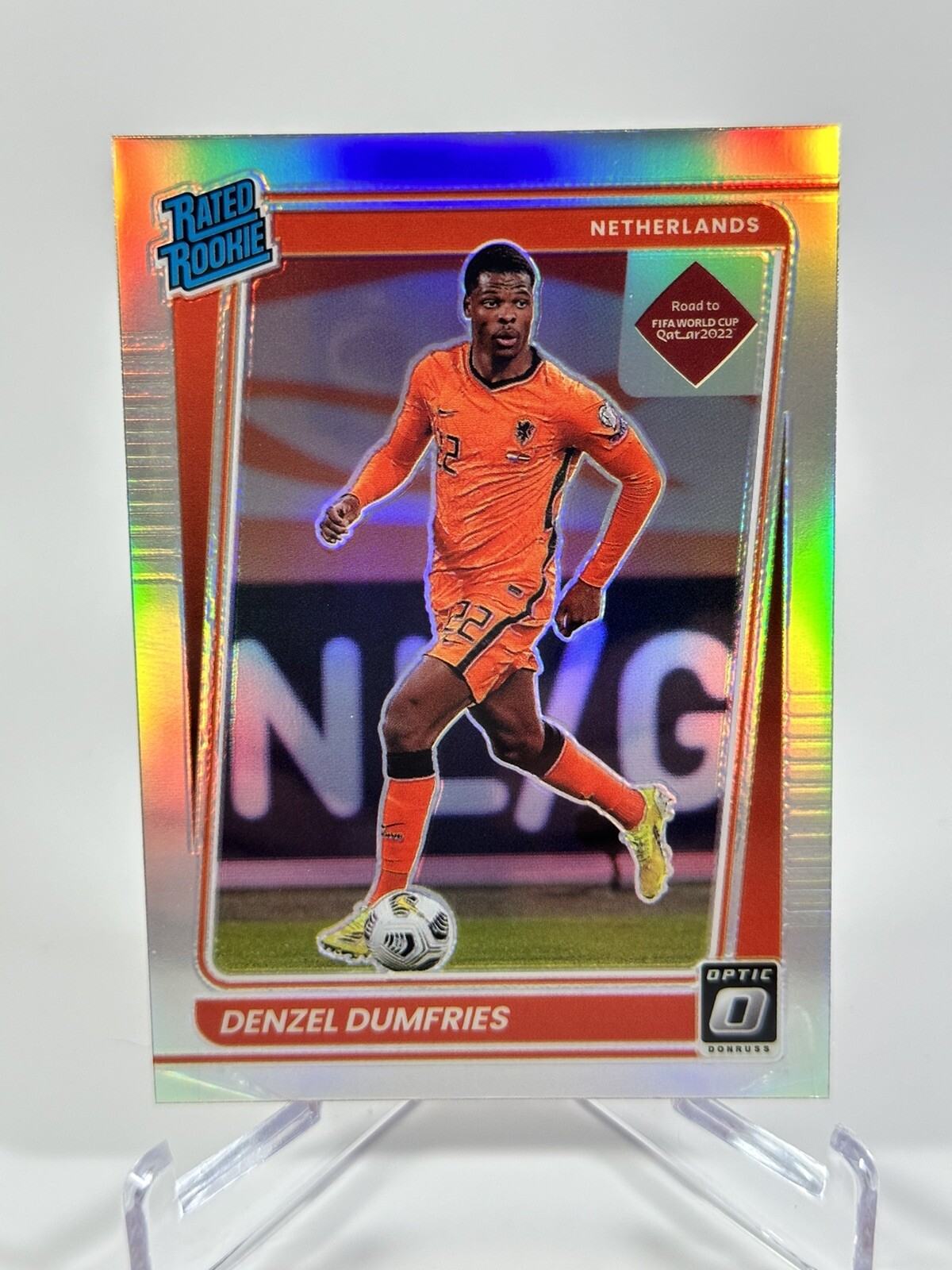2021 Panini Donruss Optic Silver Prizm Holo Denzel Dumfries Rookie #178