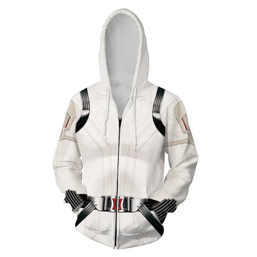 Avengers Black Widow Hoodie Cosplay Costume 3D Printed Zipper Jacket