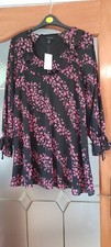 NEW LOOK FLORAL LINED MINI DRESS SIZE 8