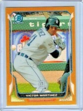 2014 Bowman Chrome Victor Martinez Gold Refractor #'ed 41/50 Jersey #