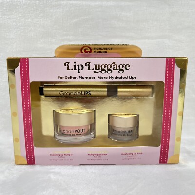 Grande Cosmetics 3Pc Lip Set - GrandeLIPS Plumper, GrandePOUT Mask, GrandeBUFF
