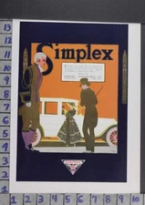 1916 SIMPLEX CRANE MODEL NEW YORK NOUVEAU LOUIS FANCHER ARTIST AUTO CAR AD DU68