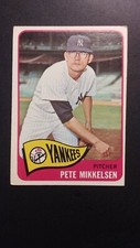 1965 Topps Baseball card # 177 Pete Mikkelsen  ( VERY GOOD CONDITION)
