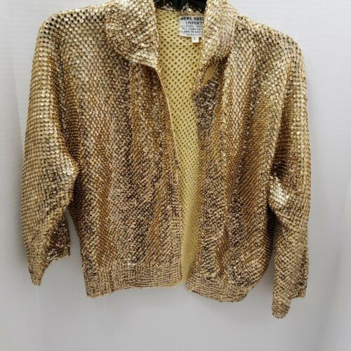 Vintage Gene Shelly Imports Gold Sequin Jacket Han