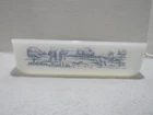 VTG GLASBAKE CURRIER & IVES PATTERN SQUARE BAKING DISH  USA