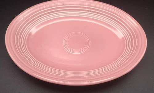 Post 86 Fiesta Rose Oval Serving Platter Retired Color Homer Laughlin