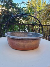 Chaudron ancien en cuivre Ø31 cm avec anse – Bassine rustique XIXe – Déco...