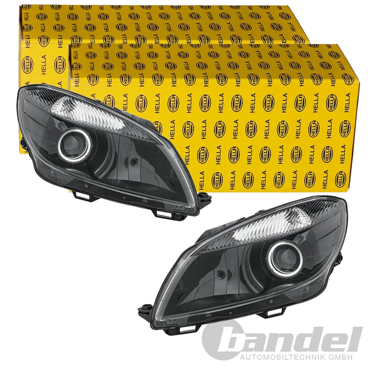 2x Halogen-Frontscheinwerfer Mit Blinker – Universell, 12/24V, L+R Set, Schwarz