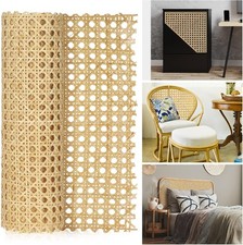 18'' Width Rattan Cane Webbing Roll Caning Material Weave 1 Feet, Beige