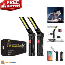 Rechargeable LED Work Light Set with Magnetic Base & 360° Rotation for Mechanics