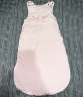 Baby Girl Cotton Sleeping Bag Sleepsack Pink/White Floral Embroidered