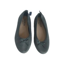 NWT Oshkosh Ballerina Flats Girls 1M Dress Sandals Bow Slip On Dark Grey NEW