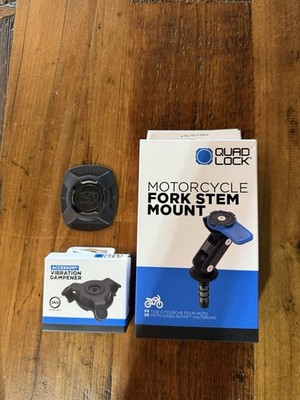 USA Quad Lock Motorcycle FORK STEM Phone Mount, Vibration DAMPENER, Case ADAPTER