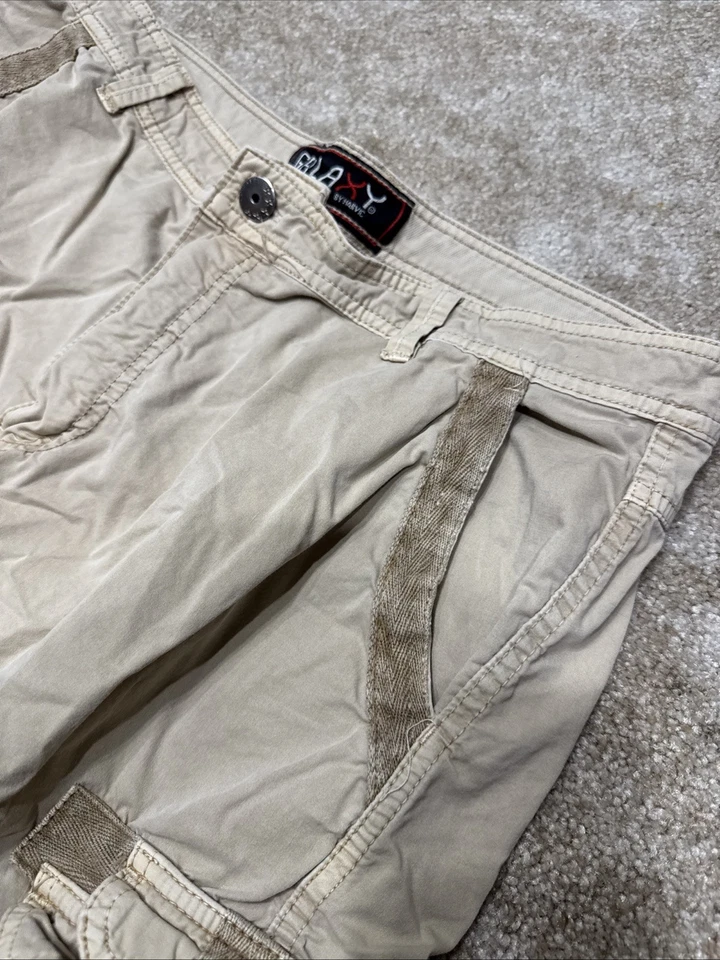 Pantalones Cortos Carga Galaxy by Harvic Para Hombres 34 Utilidad Paracaidista Hebilla Correa Cordón Foto 3 de 4