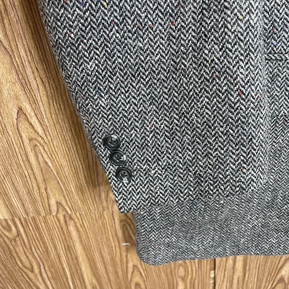 Abrigo deportivo TravelSmith para hombre 44R gris multicolor lana texturizada tweed dos botones Foto 4 de 4
