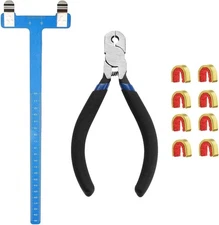 Archery Bow String Nocking Points Set with T Square Ruler Buckle Blue 